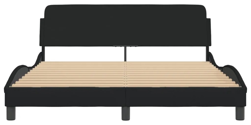 Estrutura de cama sem colchão 160x200 cm tecido preto