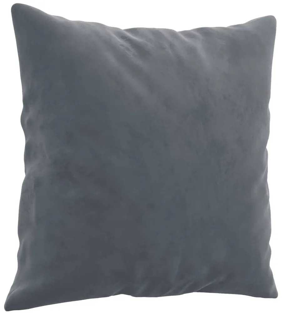 Sofá 2 lug. c/ almofadas decorativas 120 cm veludo cinza-escuro