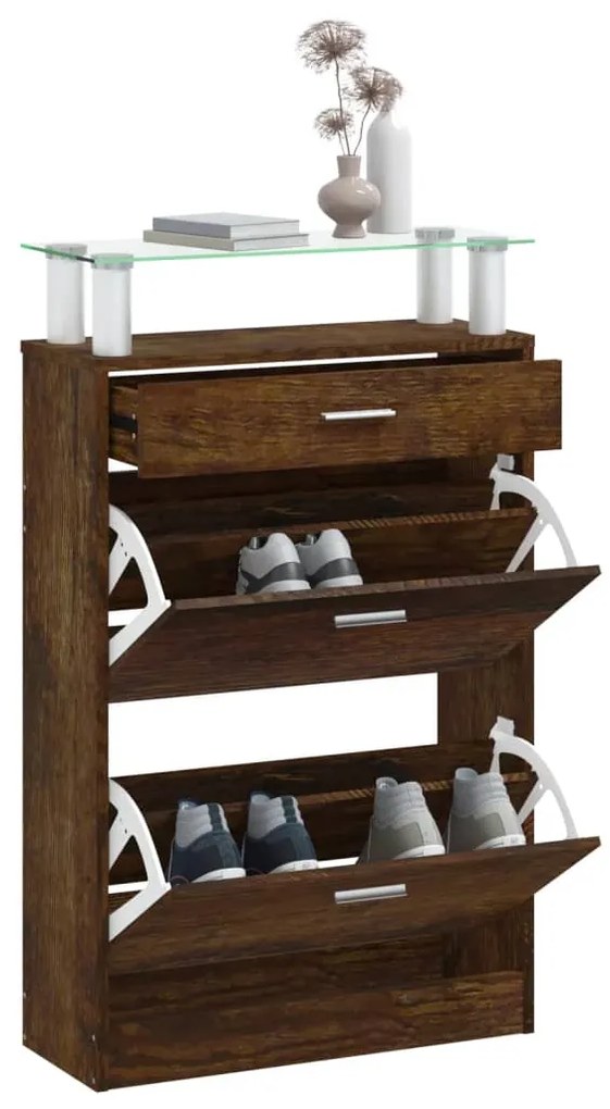 Sapateira 63x24x104 cm derivados de madeira carvalho fumado