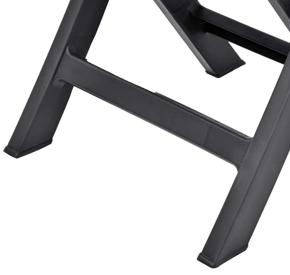 Cadeiras de jardim dobráveis 2 pcs plástico antracite