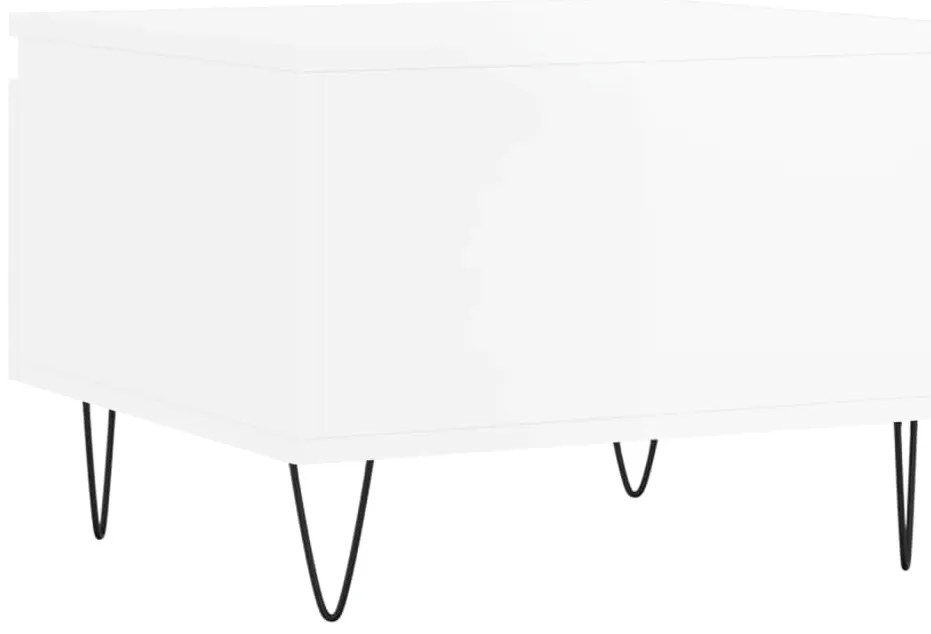 Mesas de centro 2pcs 50x46x35cm deriv. madeira branco brilhante