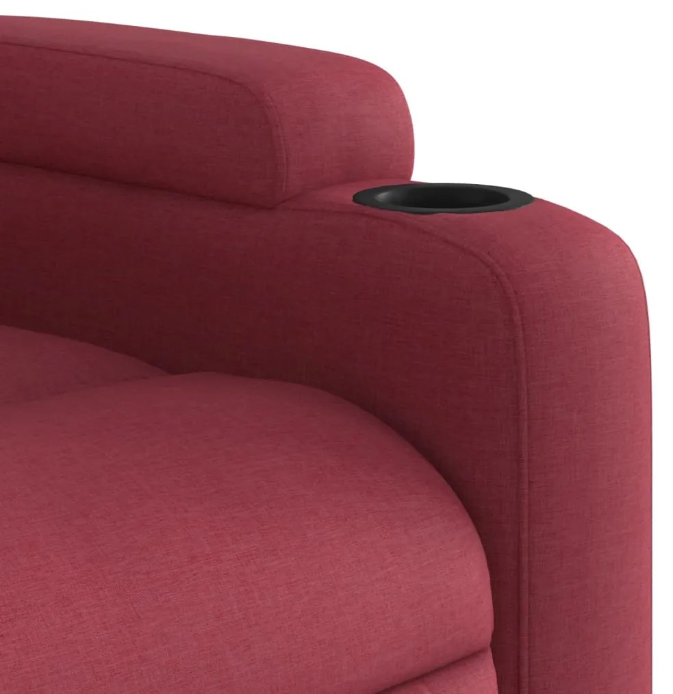 Poltrona de massagens reclin. elevatória tecido vermelho tinto