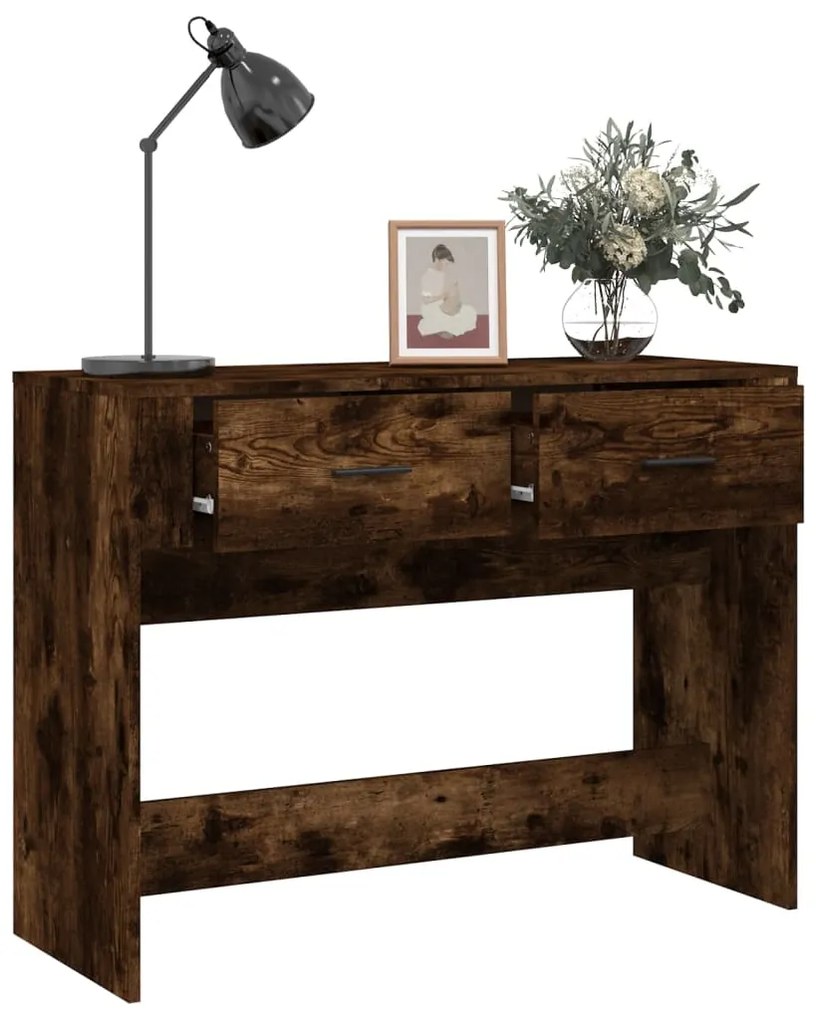 Mesa consola 100x39x75 cm derivados de madeira carvalho fumado