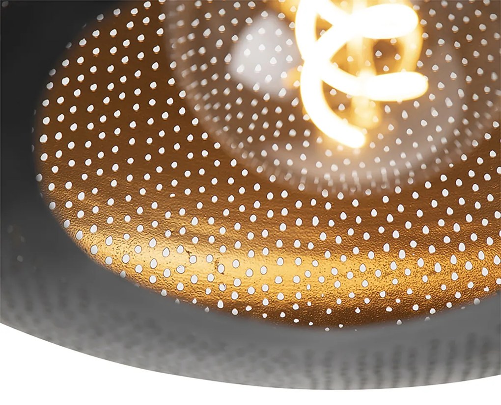 LED Candeeiro de teto inteligente preto e dourado 40 cm com Wifi G95 - Radiance Oriental