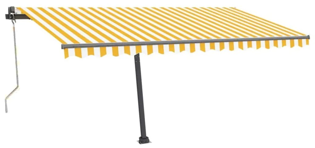 Toldo automático independente 400x300 cm amarelo e branco