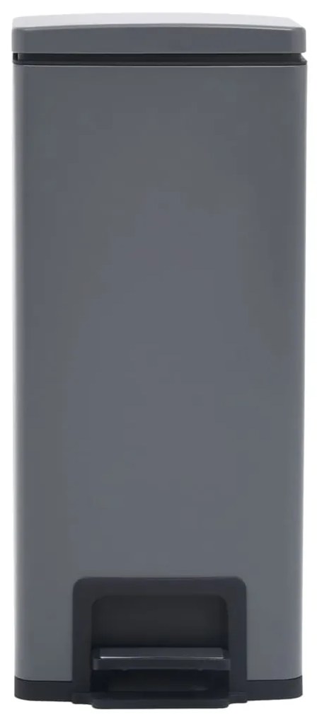 Caixote do lixo c/ pedal anti-impressão digital aço inox. cinza
