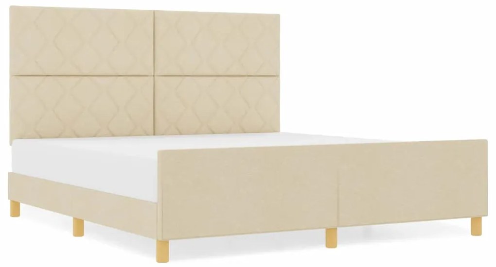 Cama de tecido creme vidaXL 180x200 cm