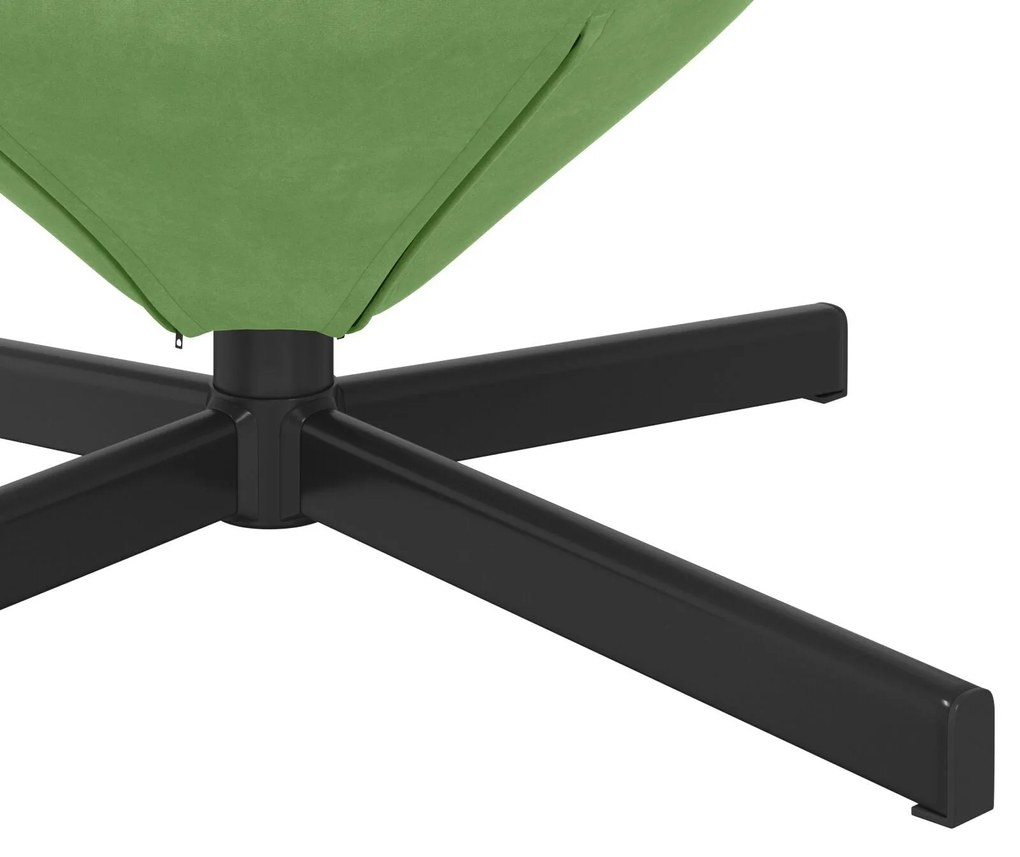Poltrona Egg VidaXL Verde Claro Veludo