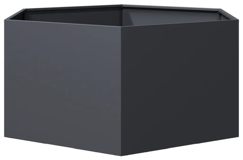 Vaso/floreira de jardim hexagonal 104x90x45 cm aço antracite