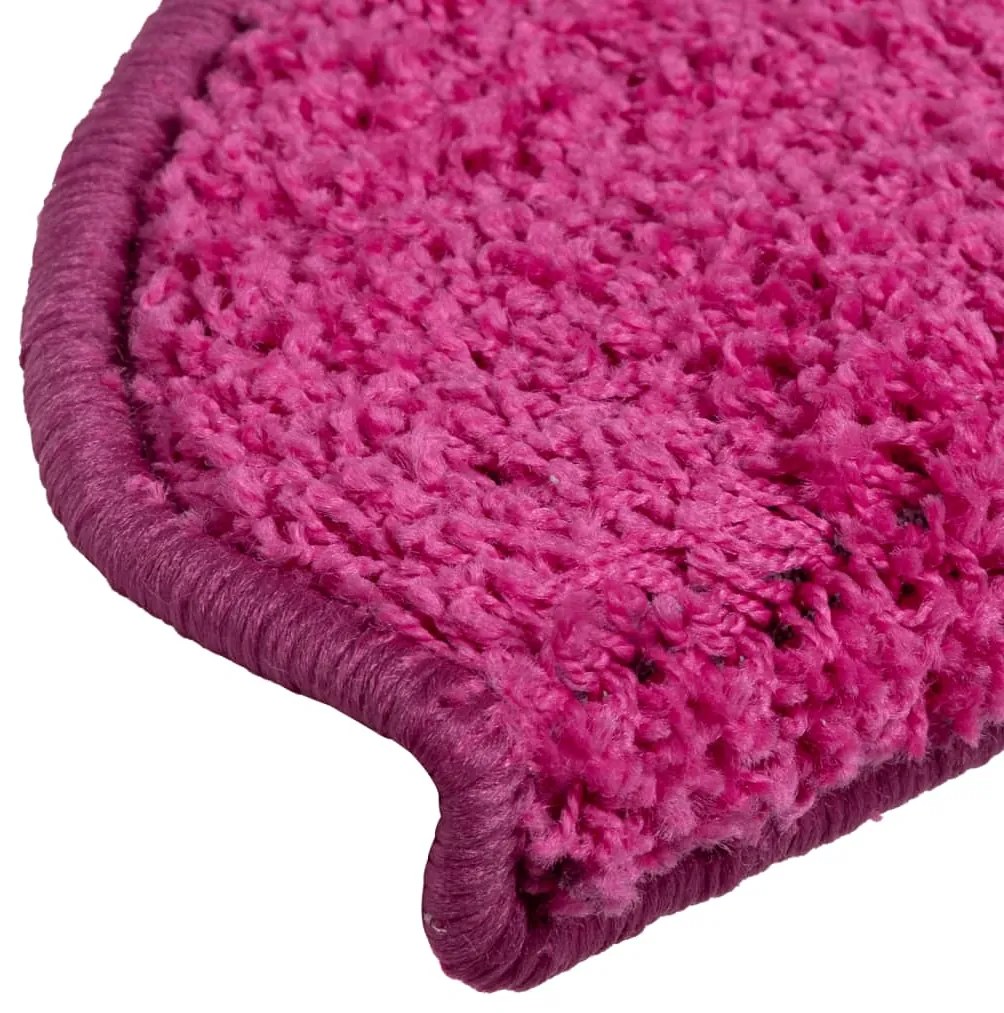 Tapete/carpete para degraus 15 pcs 65x21x4 cm rosa