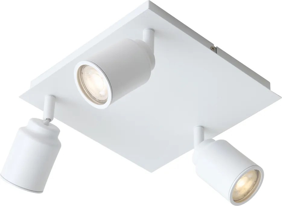 Foco de casa de banho moderno quadrado branco 3 luzes IP44 - Ducha