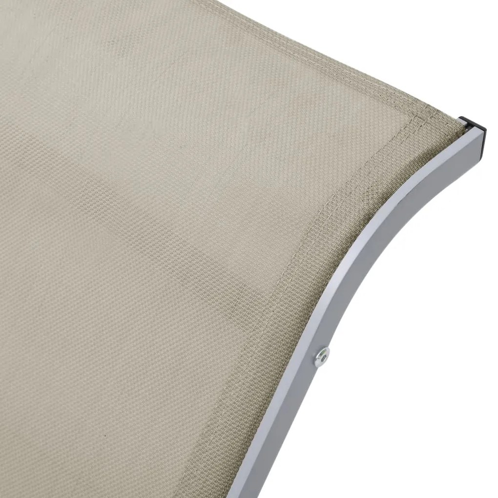 Espreguiçadeiras com mesa 2 pcs alumínio cor creme