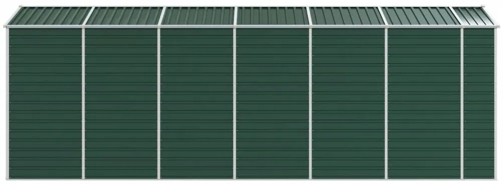 Abrigo de jardim 191x555x198 cm aço galvanizado verde