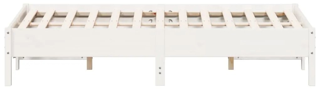 Cama sem colchão 135x190 cm madeira de pinho maciça branco