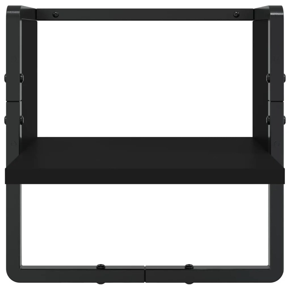 4 pcs prateleiras de parede derivados de madeira preto
