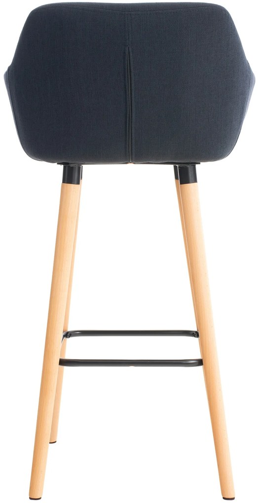Banco de bar Grant em tecido e com estrutura de Cor Natural 55 x 99 x 46 cm Preto