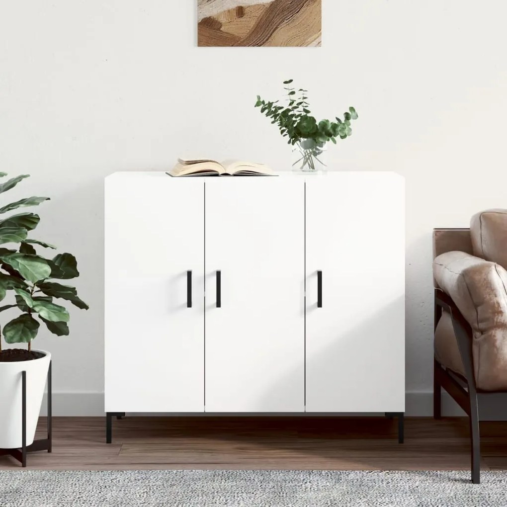 vidaXL Aparador 90x34x80 cm derivados de madeira branco