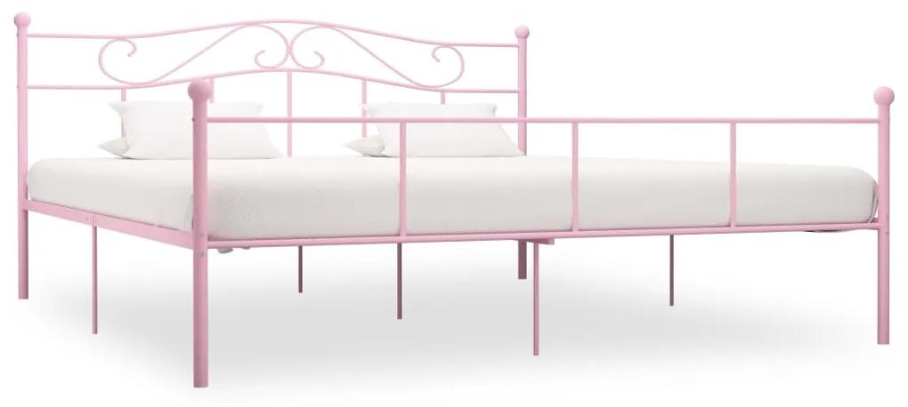 Estrutura de cama 200x200 cm metal rosa