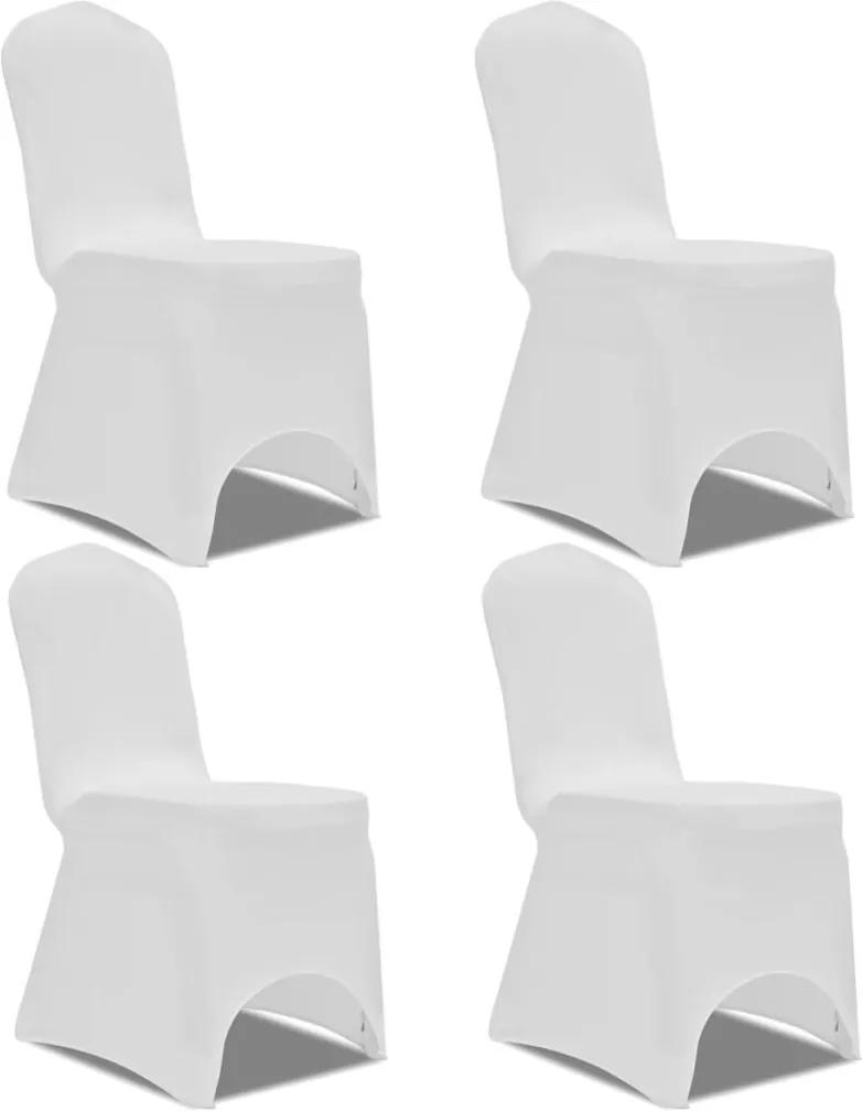 Capa extensível para cadeira 4 pcs branco