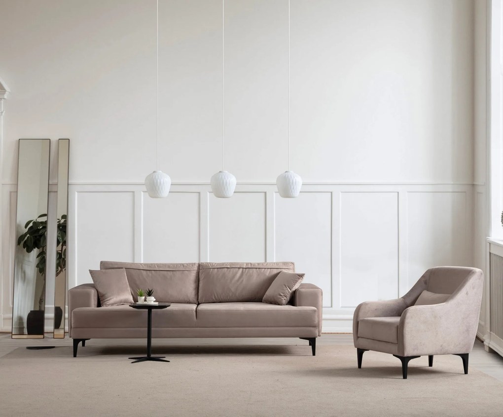 Sofá de 3 Lugares Astana – Bege – 234x78x100 cm