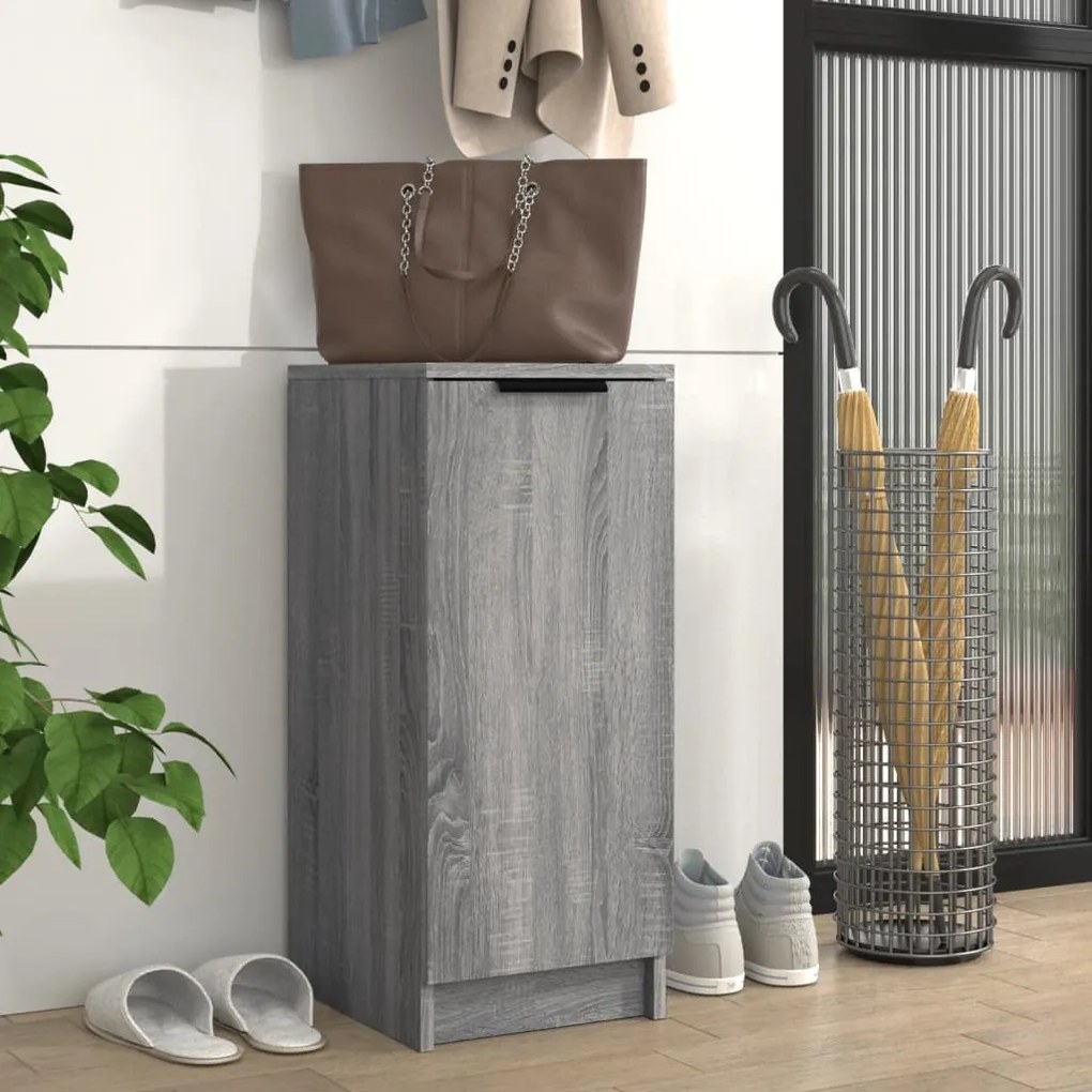 817100 vidaXL Sapateira 30x35x70 cm derivados de madeira sonoma cinza