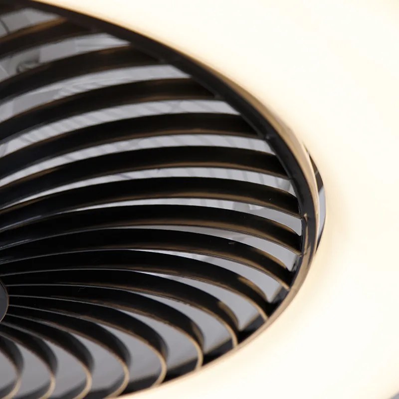 Ventilador de teto preto 55,5 cm incl. LED regulável com controle remoto - Clima