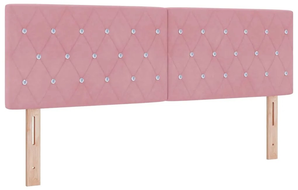 Cama Box Spring Rosa com Colchão 160x200 cm de Veludo