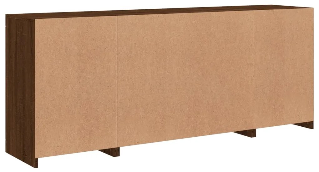 Aparador com luzes LED 163x37x67 cm carvalho castanho