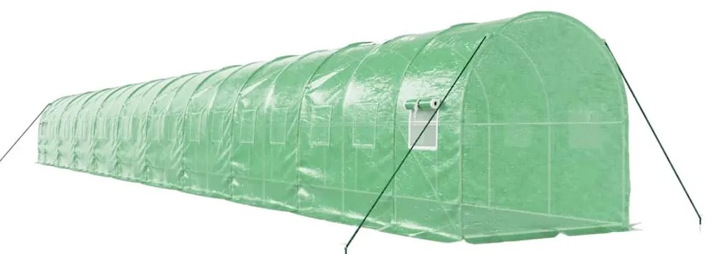 Estufa com estrutura de aço 40 m² 20x2x2 m verde