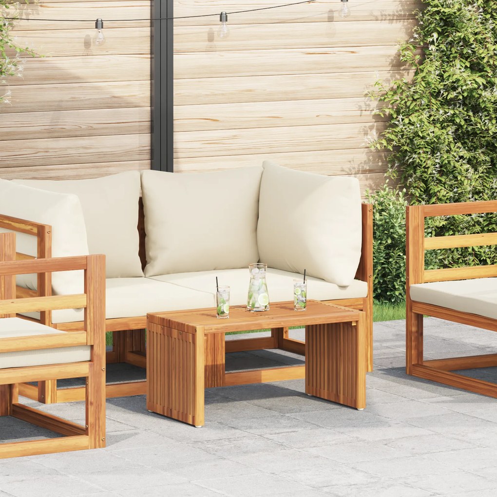 vidaXL Mesa Lateral de Jardim 70x37,5x35,5 cm Madeira Sólida de Teca
