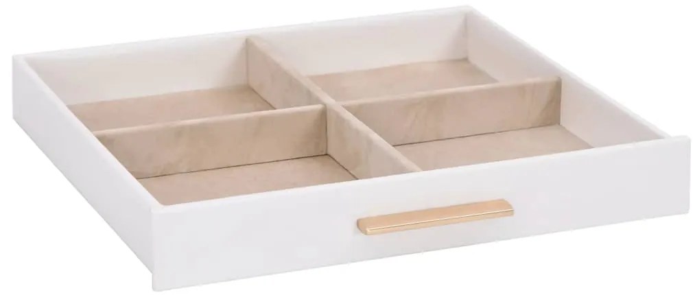 Caixa de jóias de 3 camadas branca 23x20,5x14 cm