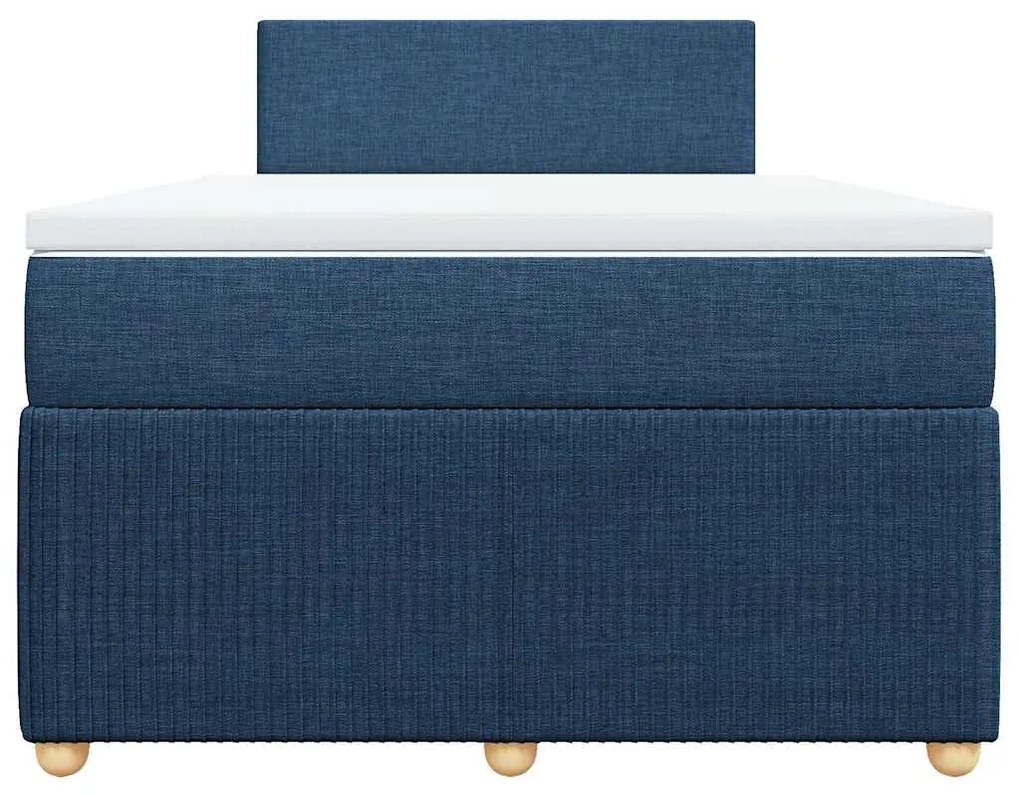 Cama boxspring com colchão 120x190 cm tecido azul