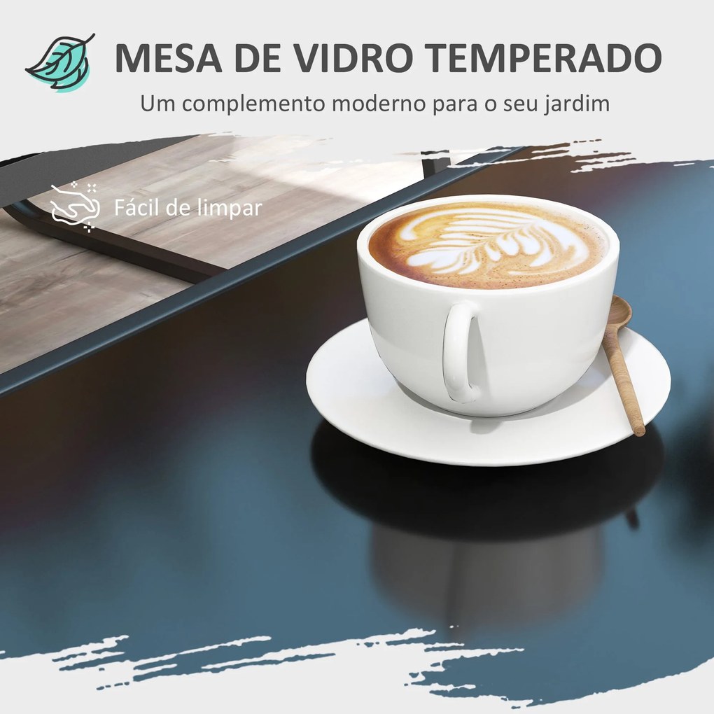 Conjunto de Móveis de Jardim Conjunto de 4 Peças Móveis de Varanda com