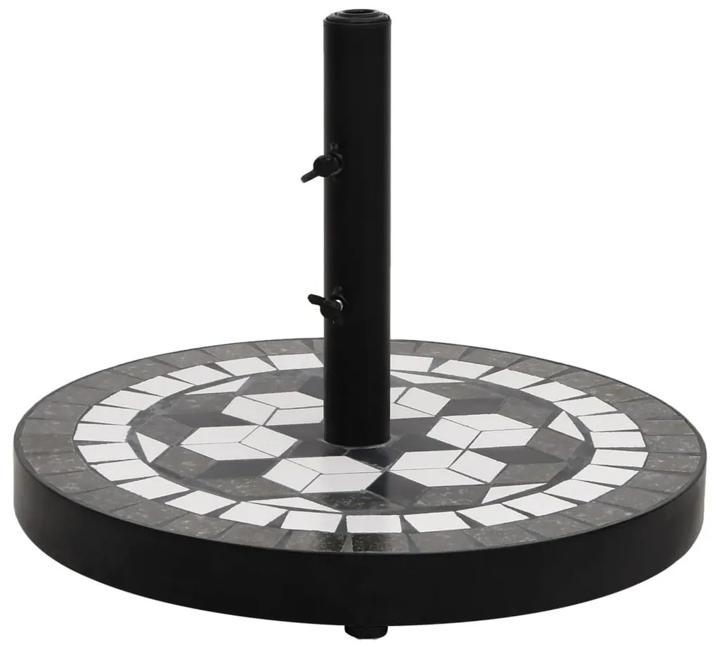 vidaXL Base p/ guarda-sol redonda 12 kg preto e branco