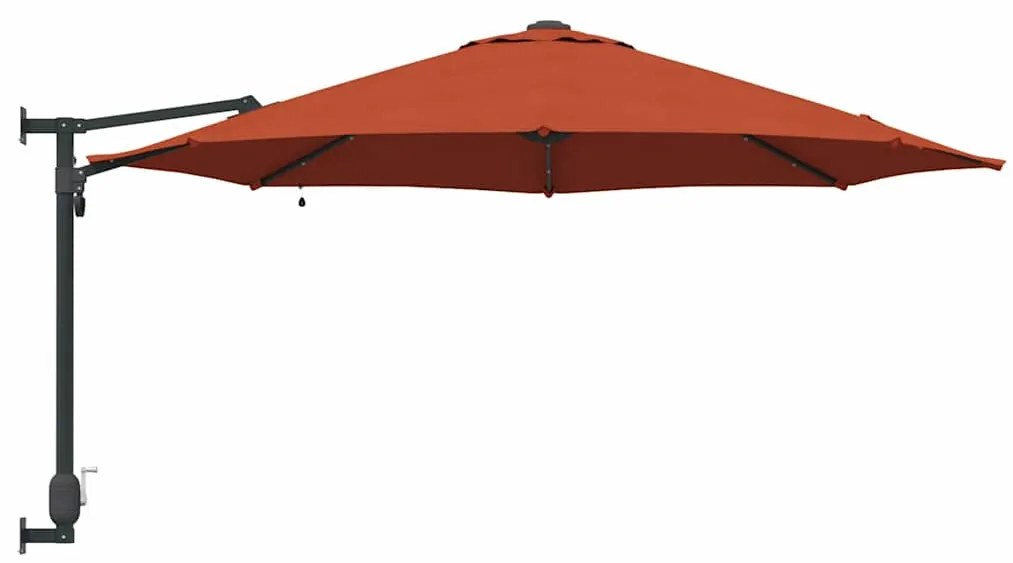 Guarda-sol de Parede com LEDs Terracota 248 cm