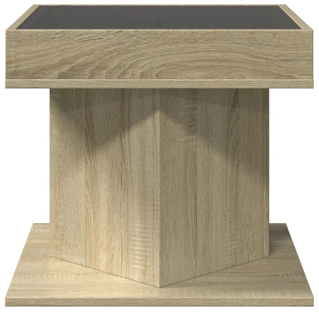 Mesa de centro c/ LEDs 50x50x45 madeira processada