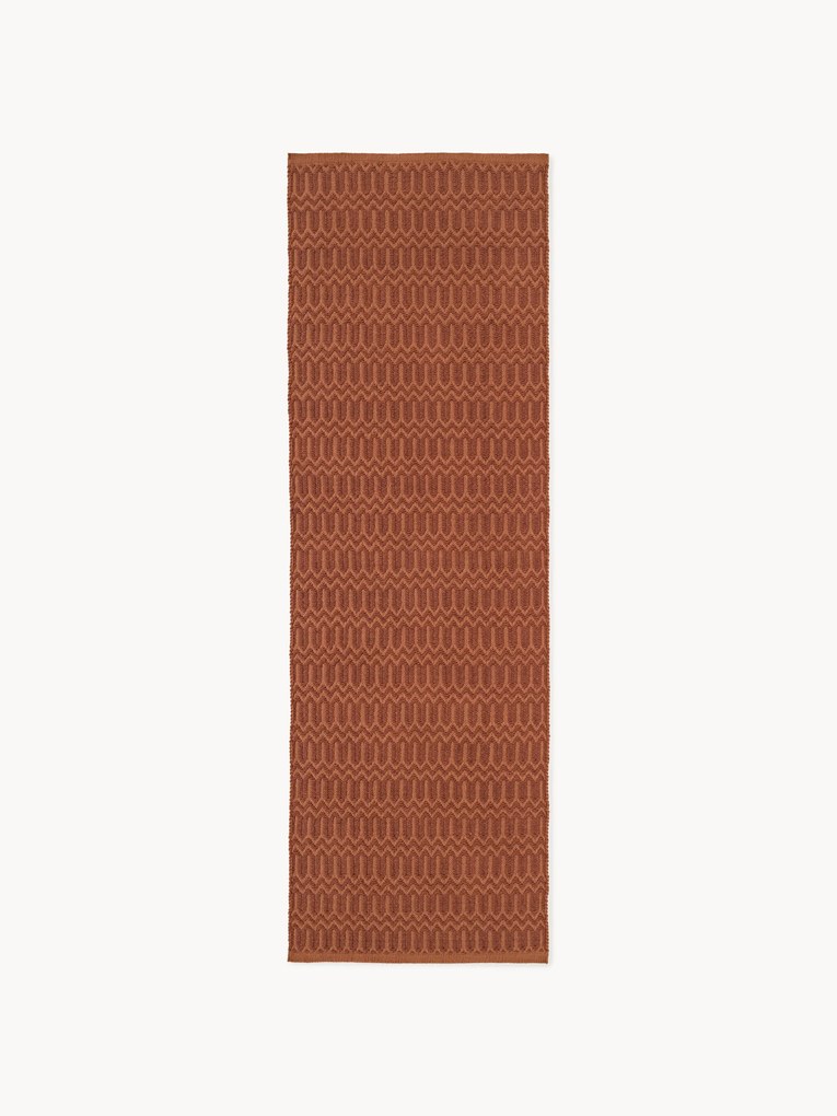 Passadeira artesanal para interior e exterior com padrão geométrico Rune