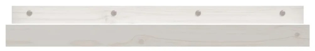 Prateleiras de parede 2 pcs 80x12x9 cm pinho maciço branco