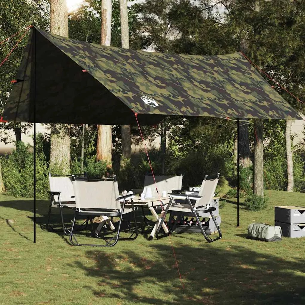 Lona de campismo 438x376x212 cm impermeável camuflagem
