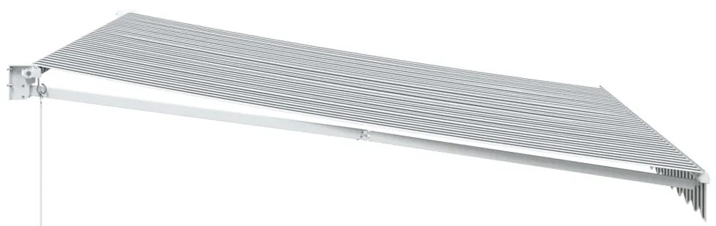 Toldo retrátil 4x3 m tecido e alumínio antracite e branco