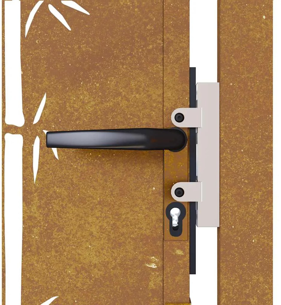 Portão de jardim 105x130 cm aço corten design bambu