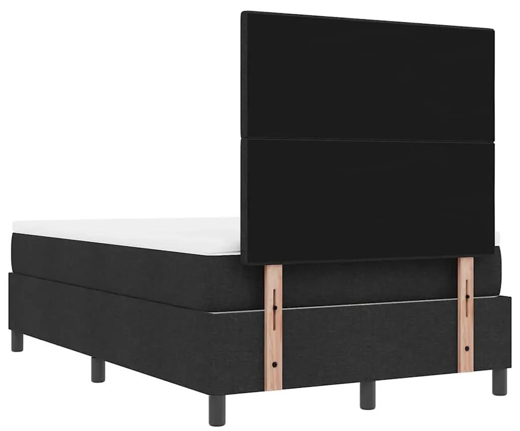 Cama Box com Colchão e Banco Preto 120x190 cm Tecido