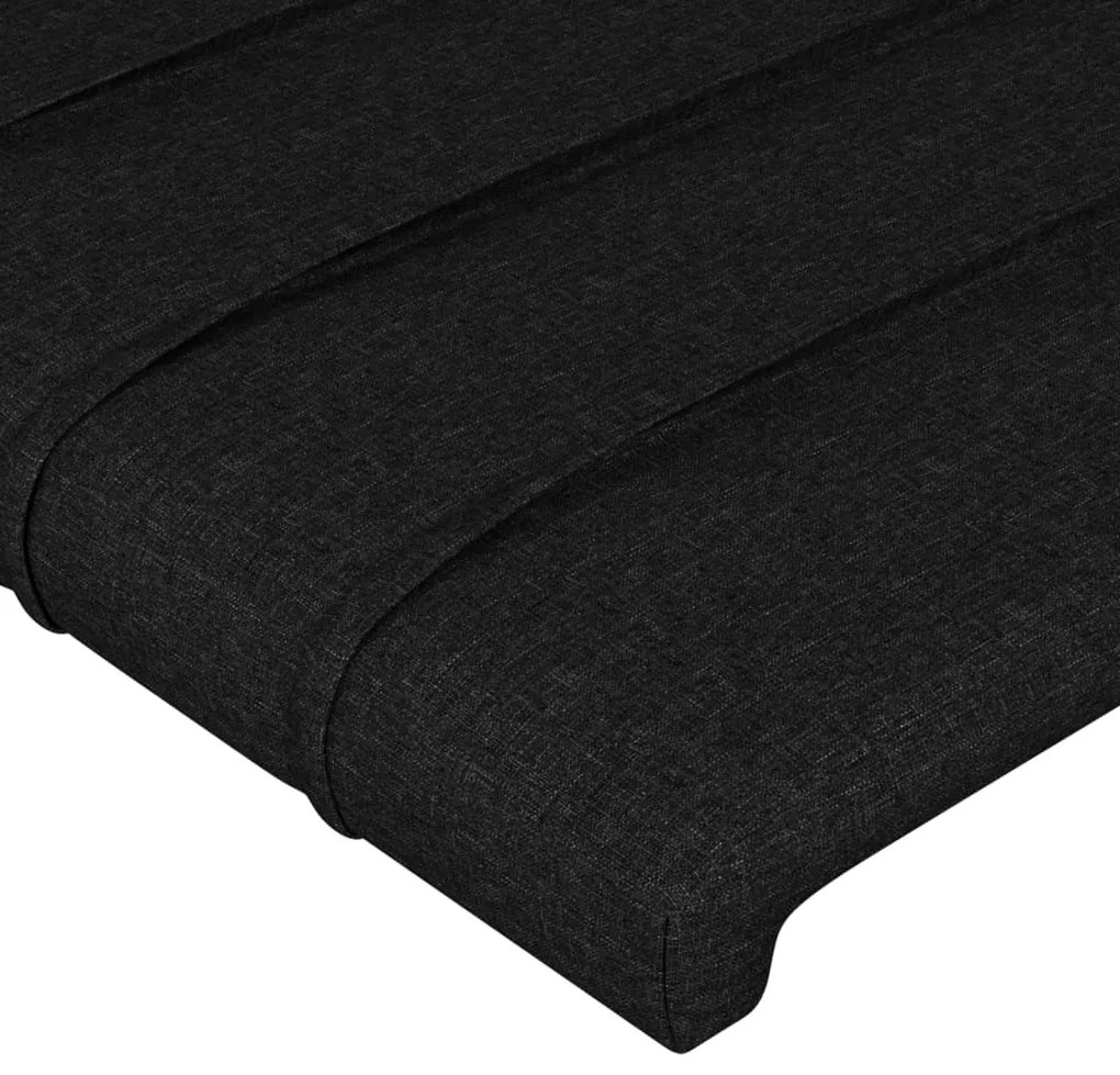 Cabeceira de cama c/ abas tecido 163x23x118/128 cm preto