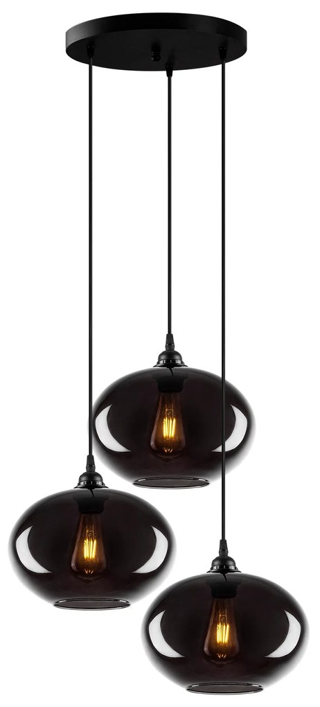 Candeeiro Suspenso Smoked – Fumê – 61 x 61 cm
