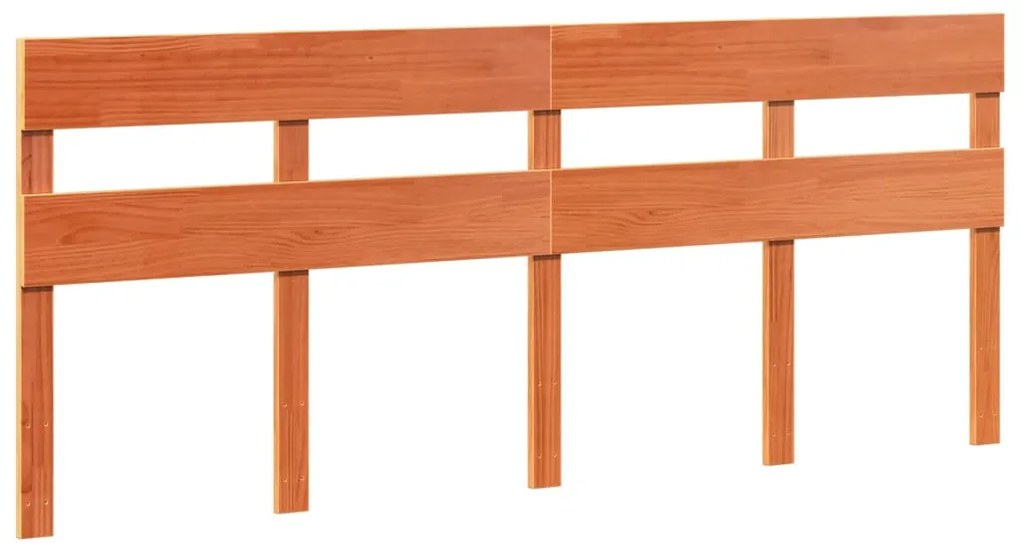 Cama sem colchão 200x200 cm pinho maciço castanho-mel