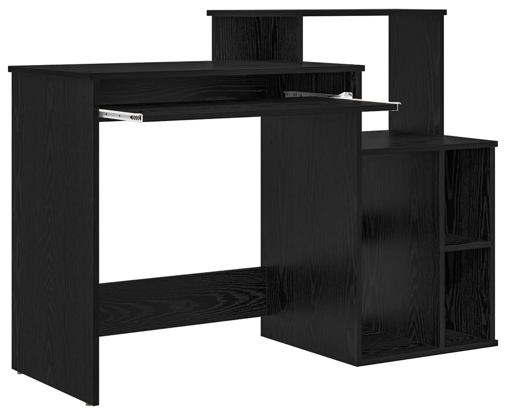 Mesa com Armazenamento Carvalho Preto 120,5x44x88,5 cm Madeira de Enge