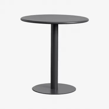 Mesa De Cozinha Redonda Ø70 Cm Em Ferro Mizzi Cinza Grafito - Sklum