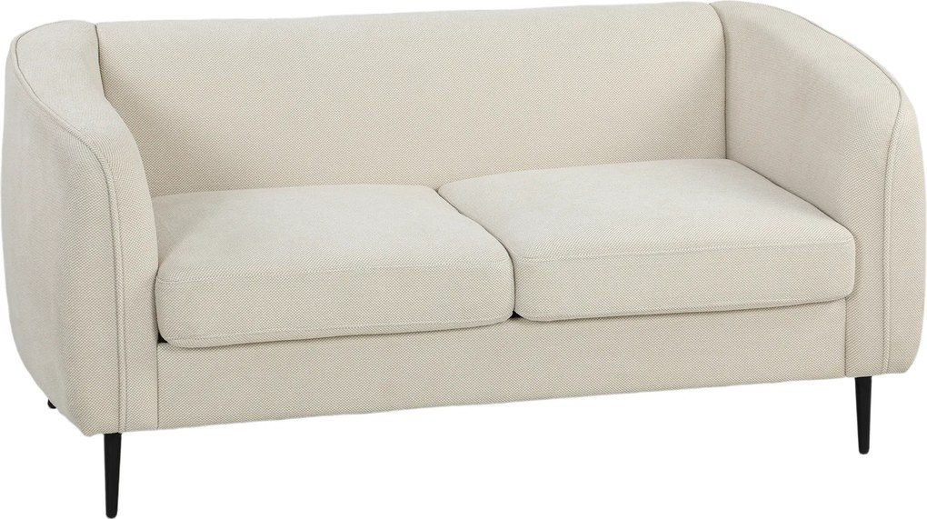HOMCOM Sofá 2 lugares em veludo, sofá de sala moderno 160 cm, assento amplo acolchoado, almofada espessa com molas, bege | Aosom Portugal