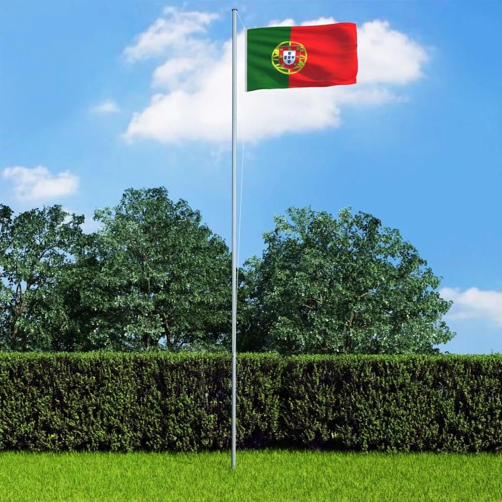 3053317 vidaXL Bandeira de Portugal com mastro de alumínio 6,2 m