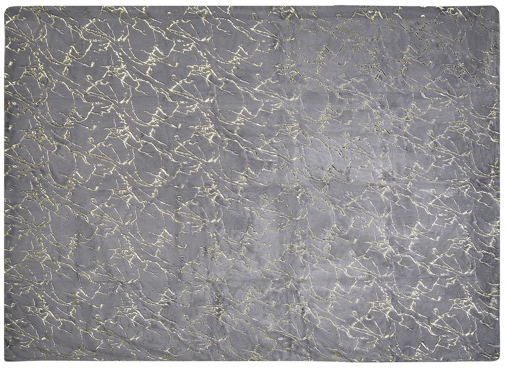 Cobertor cinzento e dourado 150 x 200 cm GODAVARI Beliani
